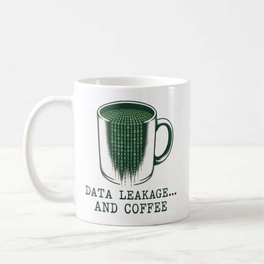 Fuite de données et café Mug drôle de cybersécurit (Gauche)