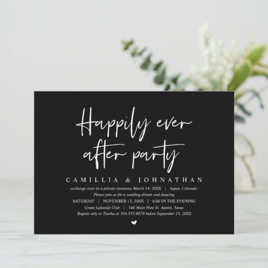 Fuite de mariage, invitation à la fête pour toujou (Debout devant)
