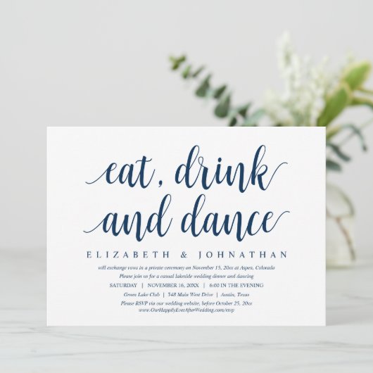 Fuite de mariage, Invitation à manger, boire et da (Debout devant)