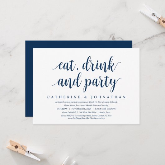 Fuite de mariage, invitation à manger, boire et fa (Devant/Arrière en situation)