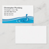 Fuite d'eau Carte de visite simple de plombier (Devant / Derrière)