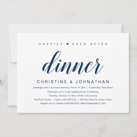 Fuite en amoureux pour mariage, Invitation au dîne (Devant)