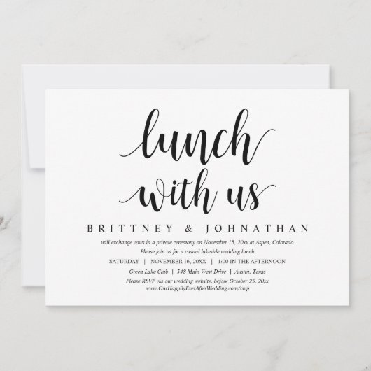 Fuite en mariage, déjeuner avec nous, invitation d (Devant)