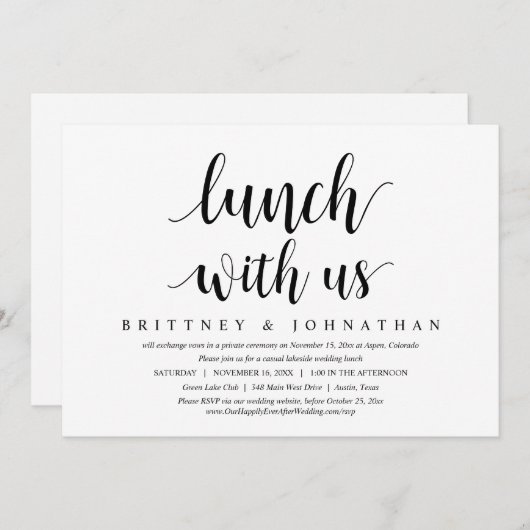 Fuite en mariage, déjeuner avec nous, invitation d (Devant / Derrière)