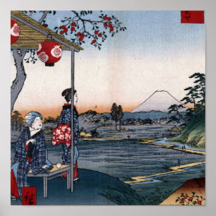 Fuji bekeken vanuit een Teahouse c. Japan van de 1 Poster