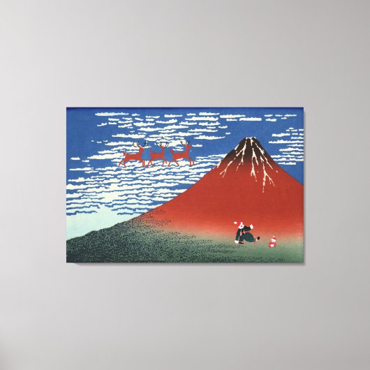 Fuji Bergen in Kerstmis,  Japanse kunst Canvas Afdruk (Voorkant)