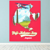 fuji hakone izu nationaal park , japan map canvas afdruk (Insitu (Houten vloer))