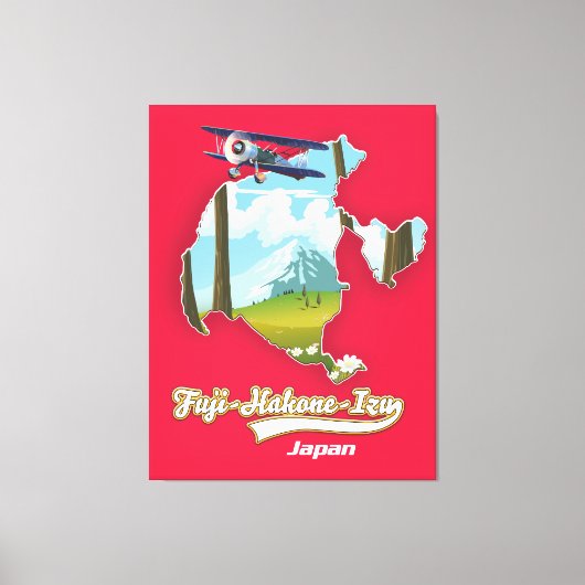fuji hakone izu nationaal park , japan map canvas afdruk (Voorkant)