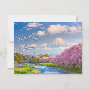 Fuji Japan River, Cherry Blossom Spring Briefkaart