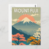 Fuji Japan Travel Art  Briefkaart (Voorkant / Achterkant)