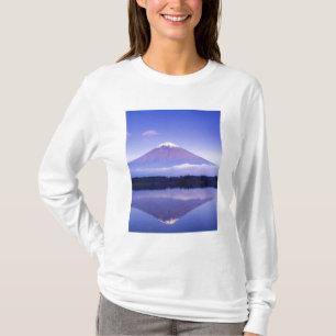 Fuji met lokulair wolk, meer van Motosu, T-shirt