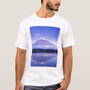 Fuji met lokulair wolk, meer van Motosu, T-shirt