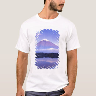 Fuji met lokulair wolk, meer van Motosu, T-shirt