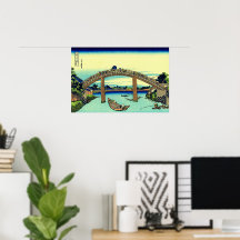 Fuji onder Mannen-brug bij Fukagawa Hokusai