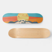 Fuji Retro Style Mountain Sunset in Japan Skateboard (Horizontaal)