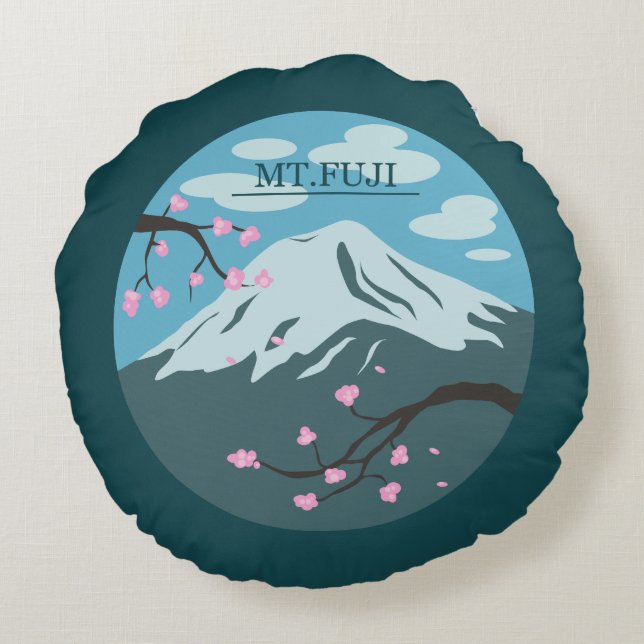Fuji Rond Kussen (Achterkant)
