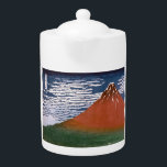 Fuji rouge, Aka Fujiyama Volcan Katsushika Hokusai<br><div class="desc">La scène capturée dans l'imprimé en bois japonais, "Fine Wind, Clear Morning" (aussi connu sous le nom de "Red Fuji" ou "Aka Fuji"), est un spectacle époustouflant du Mont Fuji baigné dans les teintes vibrantes du lever du soleil. Cette oeuvre fait partie de la célèbre série de Katsushika Hokusai, "Thirty-six...</div>