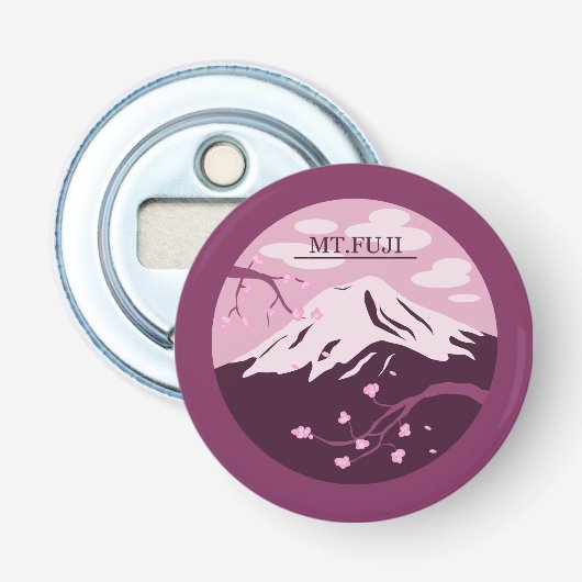 Fuji (roze) button flesopener (Voorkant)