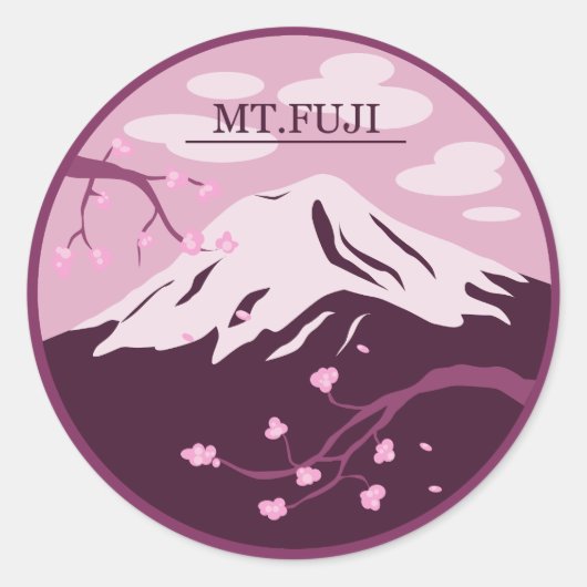 Fuji (roze) ronde sticker (Voorkant)