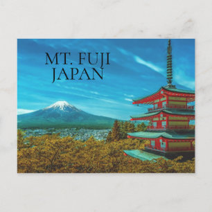 Fuji Volcano Japan Pagoda Briefkaart