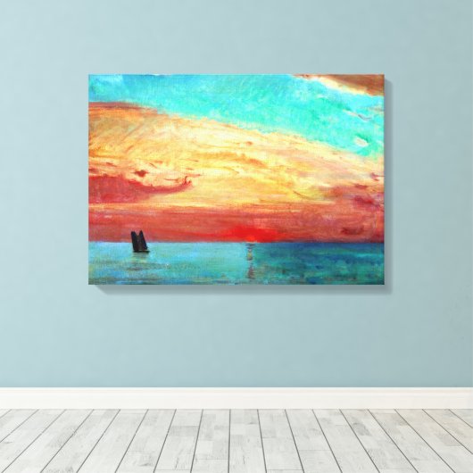 Fujishima Takeji Sunrise over het oostelijk Zee Canvas Afdruk (Insitu (Houten vloer))