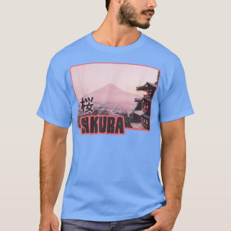 Fujiyama Sakura Cherry Blossom Art voor Japanse Cu T-shirt