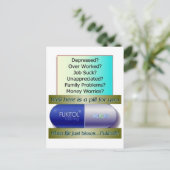 Fukitol, baan is klote, overwerkt, geen zorgen, briefkaart (Staand voorkant)