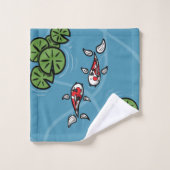 Fuku et Heiwa le kit de serviettes Koi (Gant de toilette)
