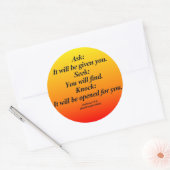 Fulfillment Matthew 7:7-8 Abbrev Ronde Sticker (Envelop)