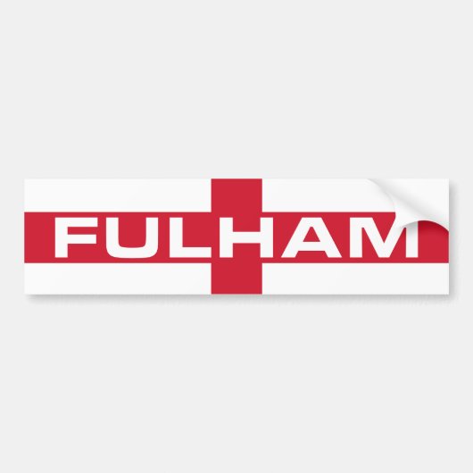 Fulham England Flag Bumpersticker (Voorkant)