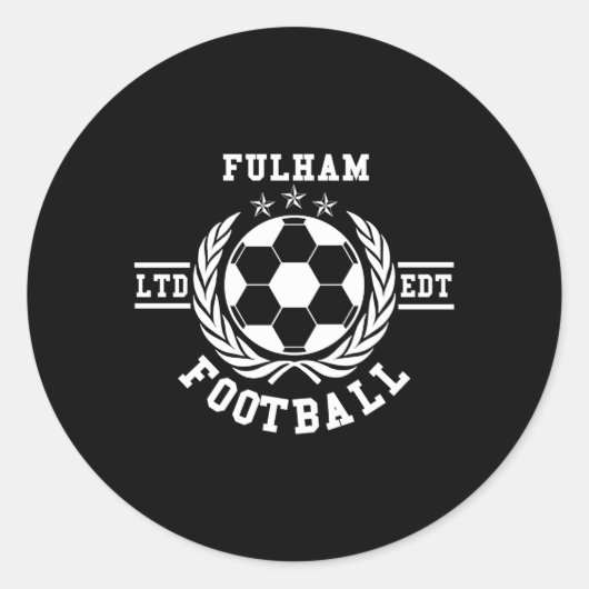 Fulham-Football Ronde Sticker (Voorkant)