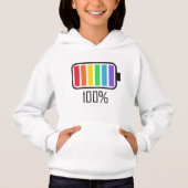 Full Battery Rainbow Batterij Hoodie – Kleurrijk (Voorkant)