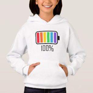 Full Battery Rainbow Batterij Hoodie – Kleurrijk