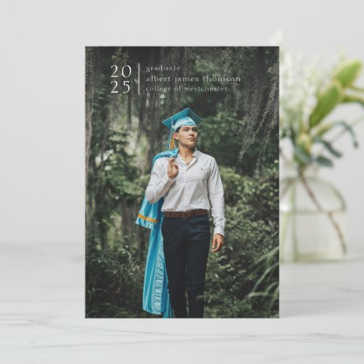 Full Bleed Modern Simple Photo Bold Jaar Aankondiging (Staand voorkant)