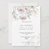 Full Bloom Pink Roses Wedding Invitation (Devant)