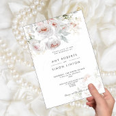 Full Bloom Pink Roses Wedding Invitation