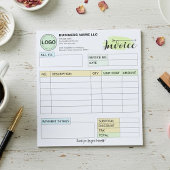 Full Custom invoice with logo | Small Business Notitieblok