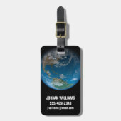 Full Earth met Noord- en Zuid-Amerika. Bagagelabel (Voorkant verticaal)