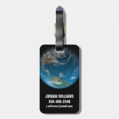 Full Earth met Noord- en Zuid-Amerika. Bagagelabel (Achterkant verticaal)