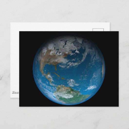 Full Earth met Noord- en Zuid-Amerika. Briefkaart (Voorkant / Achterkant)