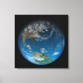 Full Earth met Noord- en Zuid-Amerika. Canvas Afdruk (Voorkant)