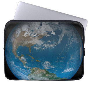 Full Earth met Noord- en Zuid-Amerika. Laptop Sleeve