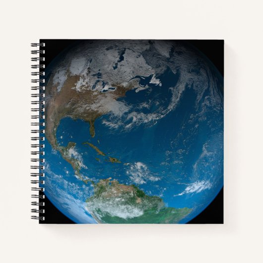 Full Earth met Noord- en Zuid-Amerika. Notitieboek (Voorkant)
