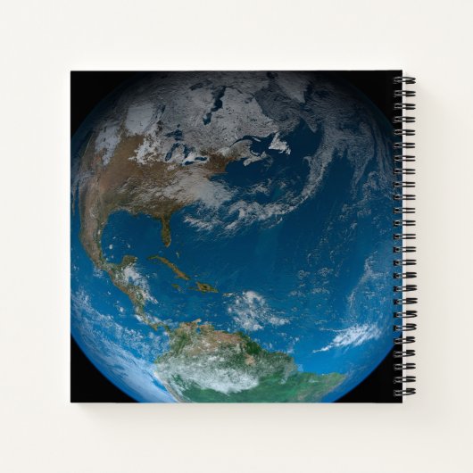 Full Earth met Noord- en Zuid-Amerika. Notitieboek (Achterkant)