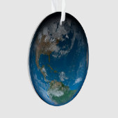 Full Earth met Noord- en Zuid-Amerika. Ornament (voorkant)