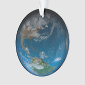 Full Earth met Noord- en Zuid-Amerika. Ornament (voorkant)