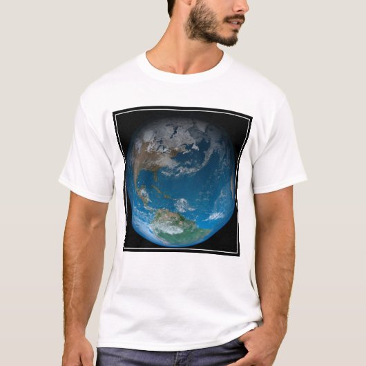 Full Earth met Noord- en Zuid-Amerika. T-shirt (Voorkant)