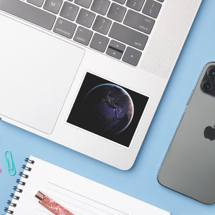 Full Earth met stadslichten van Europa 's nachts. Sticker