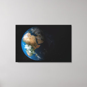 Full Earth toont gesimuleerde wolken boven Afrika. Canvas Afdruk
