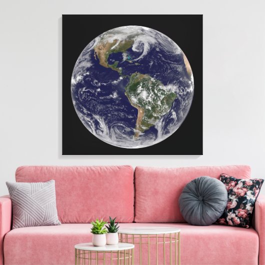 Full Earth toont lagedruksystemen. Canvas Afdruk (Insitu (Woonkamer))